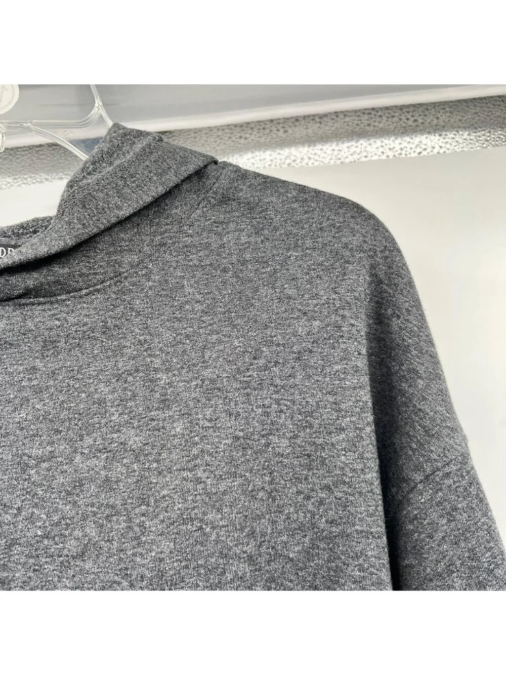 French Laundry Sport Womens Cropped Hoodie Tie Waist Gray Size Medium